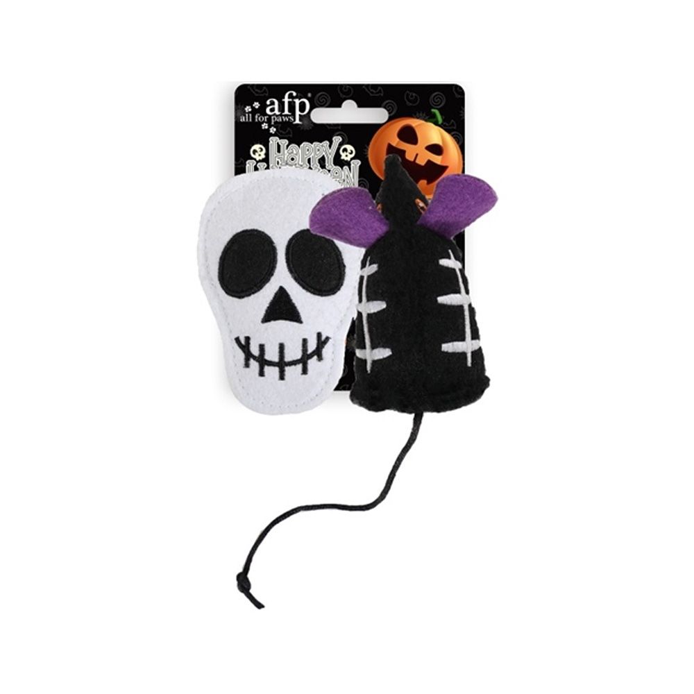 All For Paws Naughty or Trick Skull and Undead Mouse Cat Toy