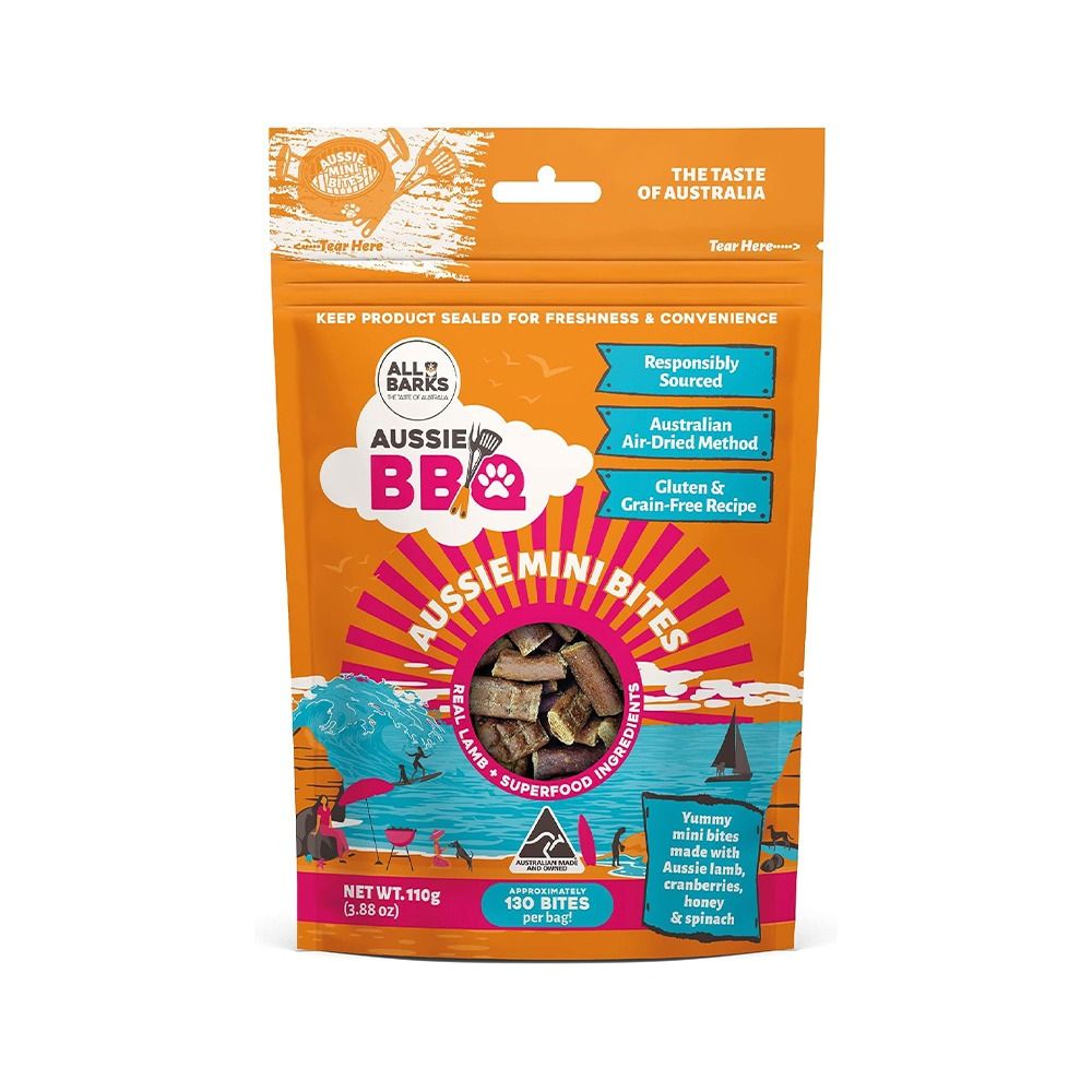 All Barks Aussie Mini Bites Lamb Dog Treats - 110 g