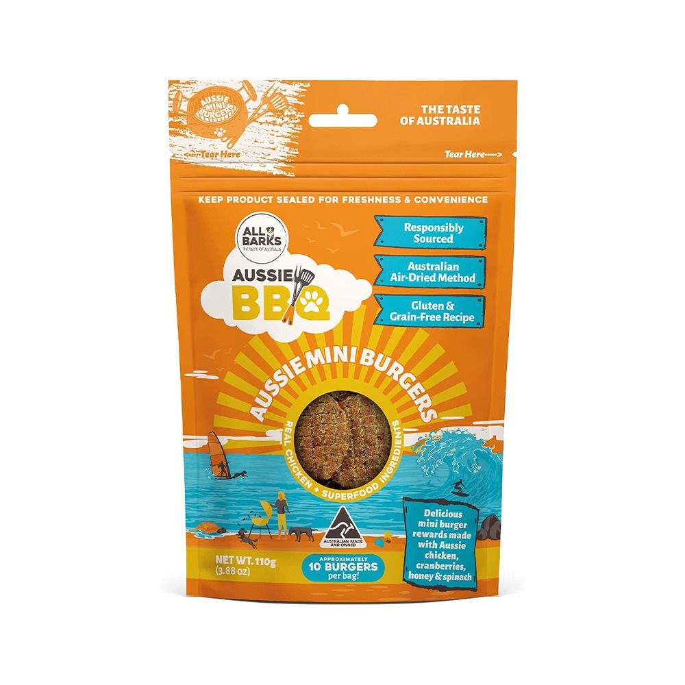 All Barks Aussie Mini Burgers Chicken Dog Treats - 110 g