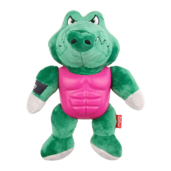 Gigwi - Im Hero Armor Alligator Tpr / Plush With Squeaker Dog Toy