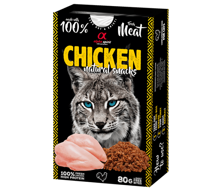 Alpha Spirit Natural Snacks for Cats - Chicken 80g