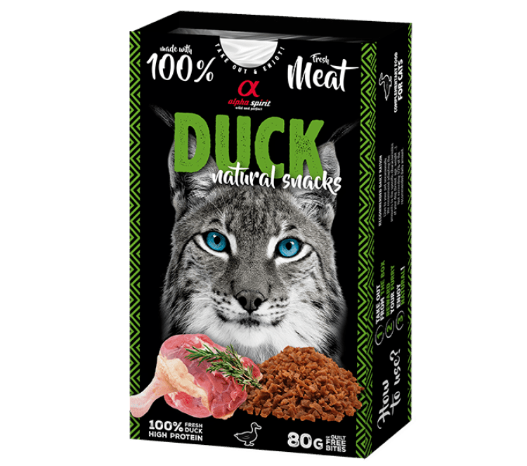 Alpha Spirit Natural Snacks for Cats Duck - 80g