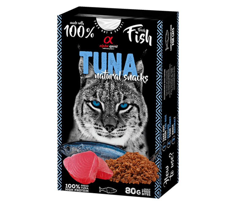 Alpha Spirit Natural Snacks for Cats Tuna - 80g