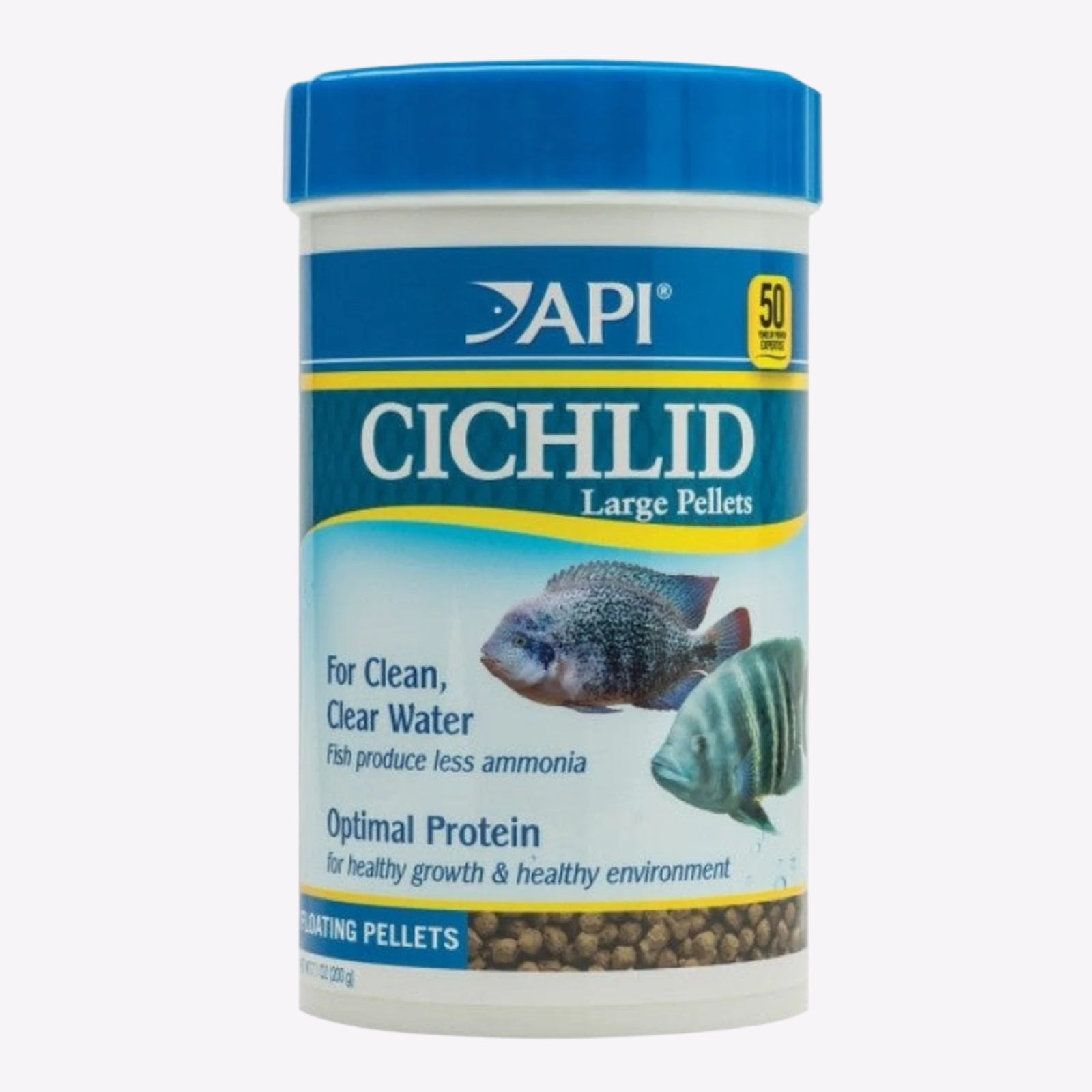 API Large Pellets Cichlid Fish Food - 7.1oz