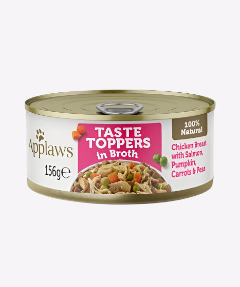 Applaws Taste Toppers in Broth Chicken with Salmon & Vegetables Wet Dog Food - 3x156g