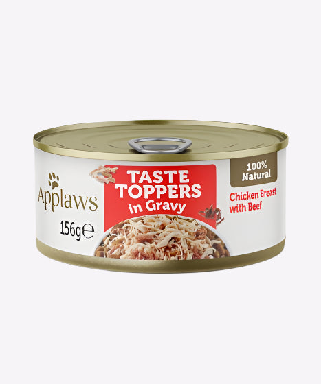 Applaws Taste Toppers in Gravy Chicken with Beef Wet Dog Food - 3x156g