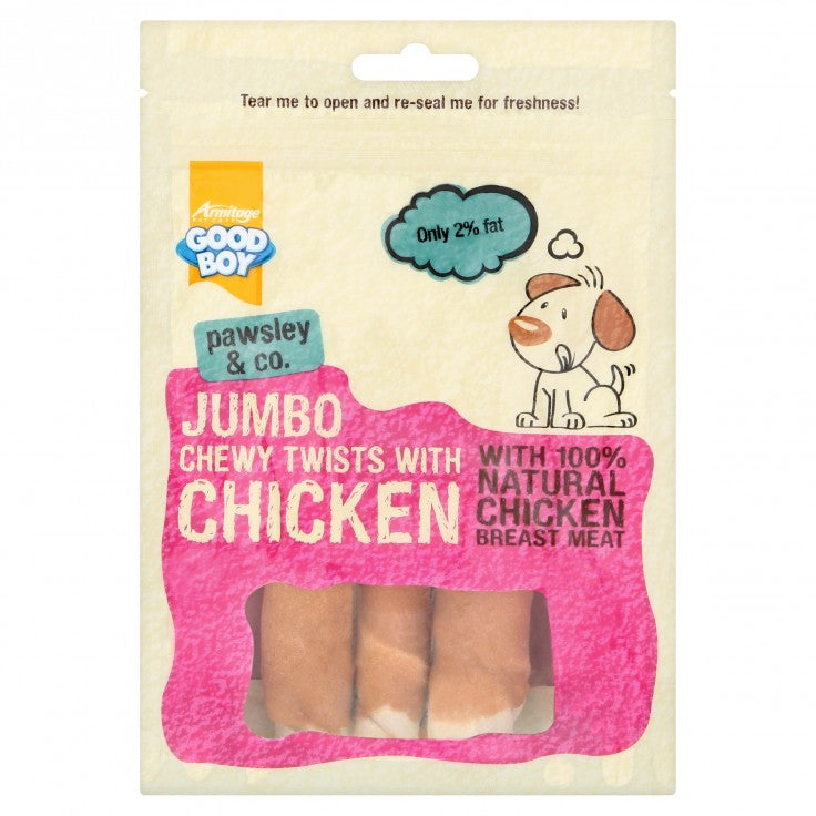 Armitage - Jumbo Chicken Chewy Twists - 100G