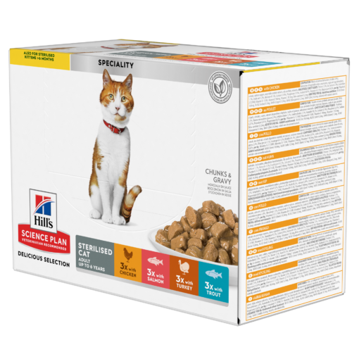 Hill’s Science Plan Sterilised Cat Adult Cat Food Multipack (12x85g)