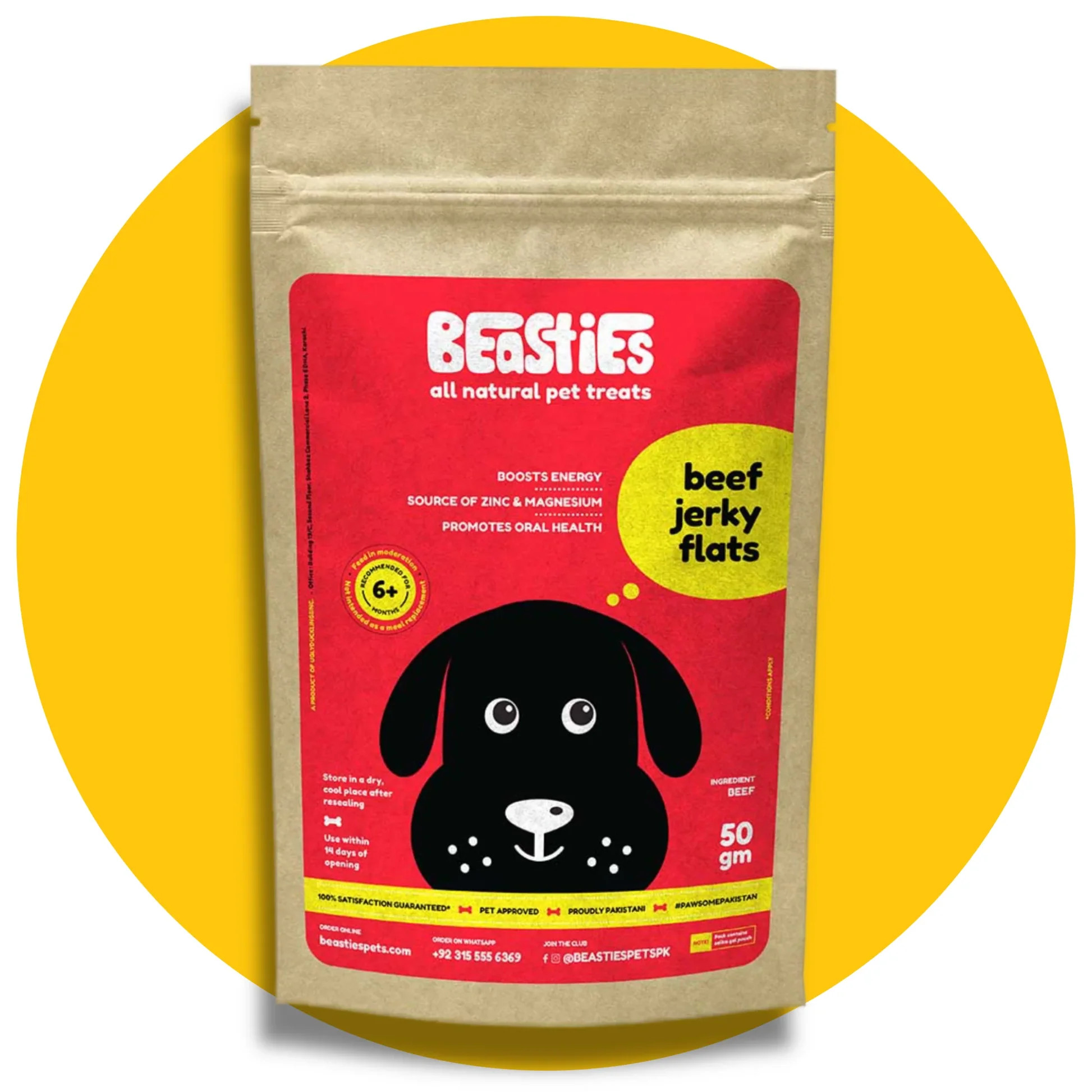 Beasties All Natural Pet Treats – Beef Jerky Flats