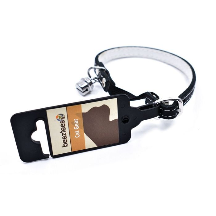 Beeztees Leather Cat Collar with Bell –