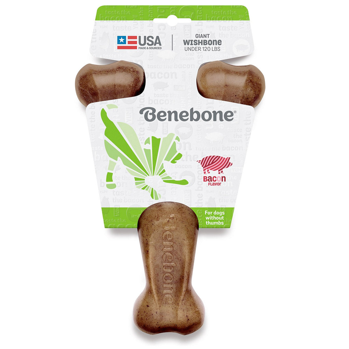 BENEBONE Wishbone Dog Chew Toy (Bacon)