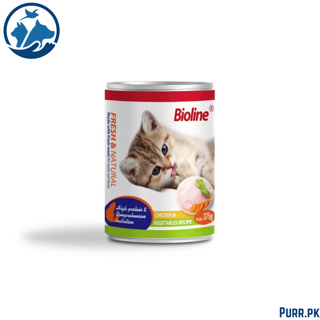 Bioline Adult Cat Wet Food Chicken &amp; Vegetables 375g Canned