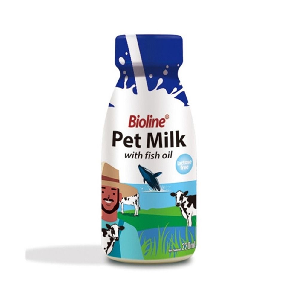 Bioline Pet Milk with Fish Oil for Cats and Dogs - 220 ml