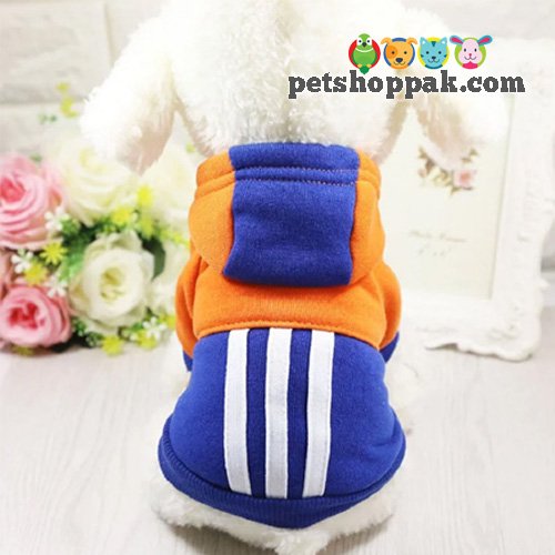 Orange Strip Warm Hoodie for Pets