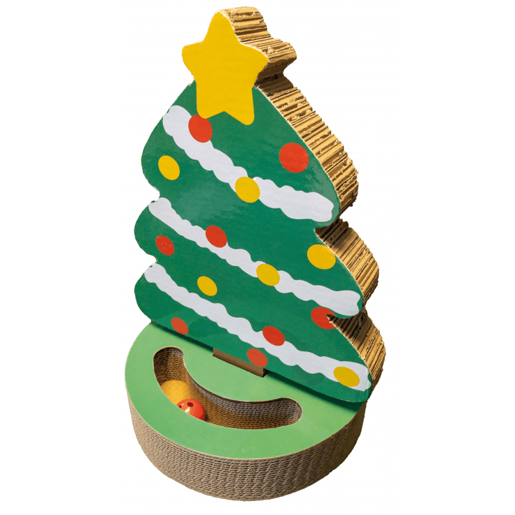 BOBBY Cardboard Scratching Post Christmas Tree-56x44x45 CM