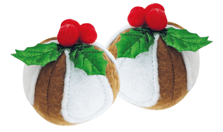 BOBBY Christmas Cat Toy Pudding 6 X 7 Cm, 2pcs