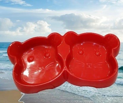Bowl Double Kitty Cats Dogs