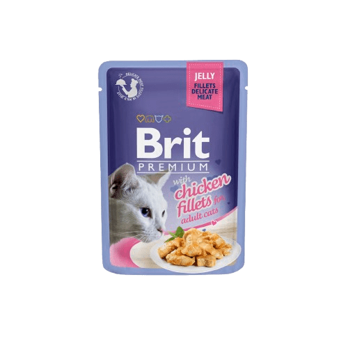 Brit Premium Cat Pouch with Chicken Fillets in Jelly for Adult Cats