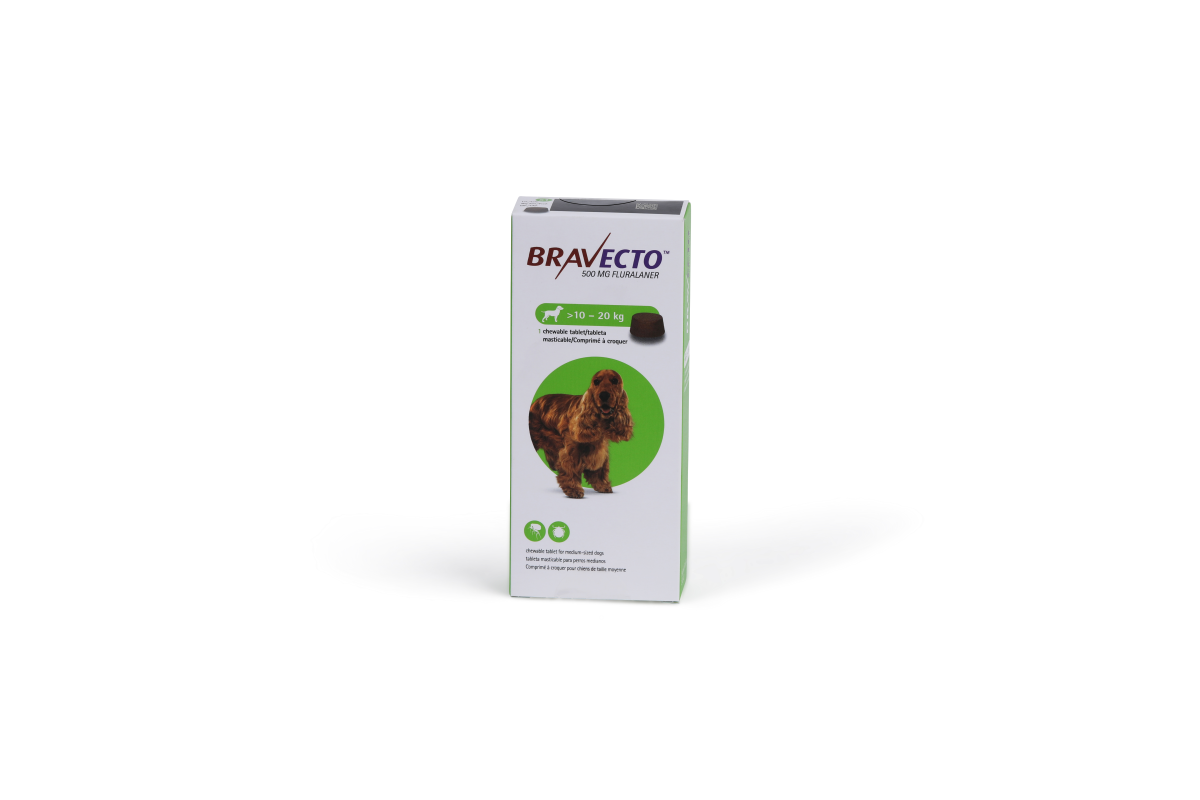 Bravecto 500 mg Chewable Tablets for Medium-Sized Dogs