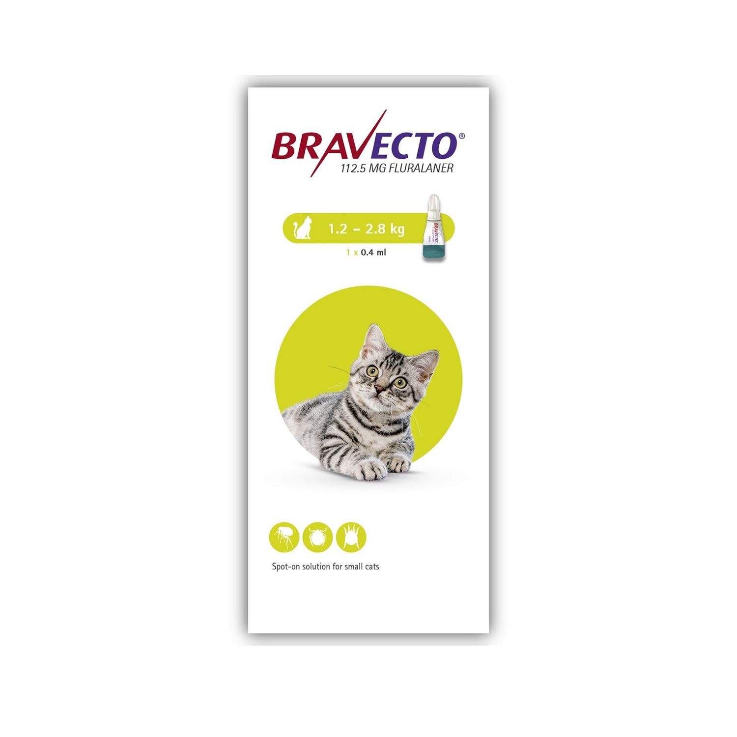 Bravecto 112.5 Mg Spot-On Solution For Small Cats (1.2 - 2.8 Kg)