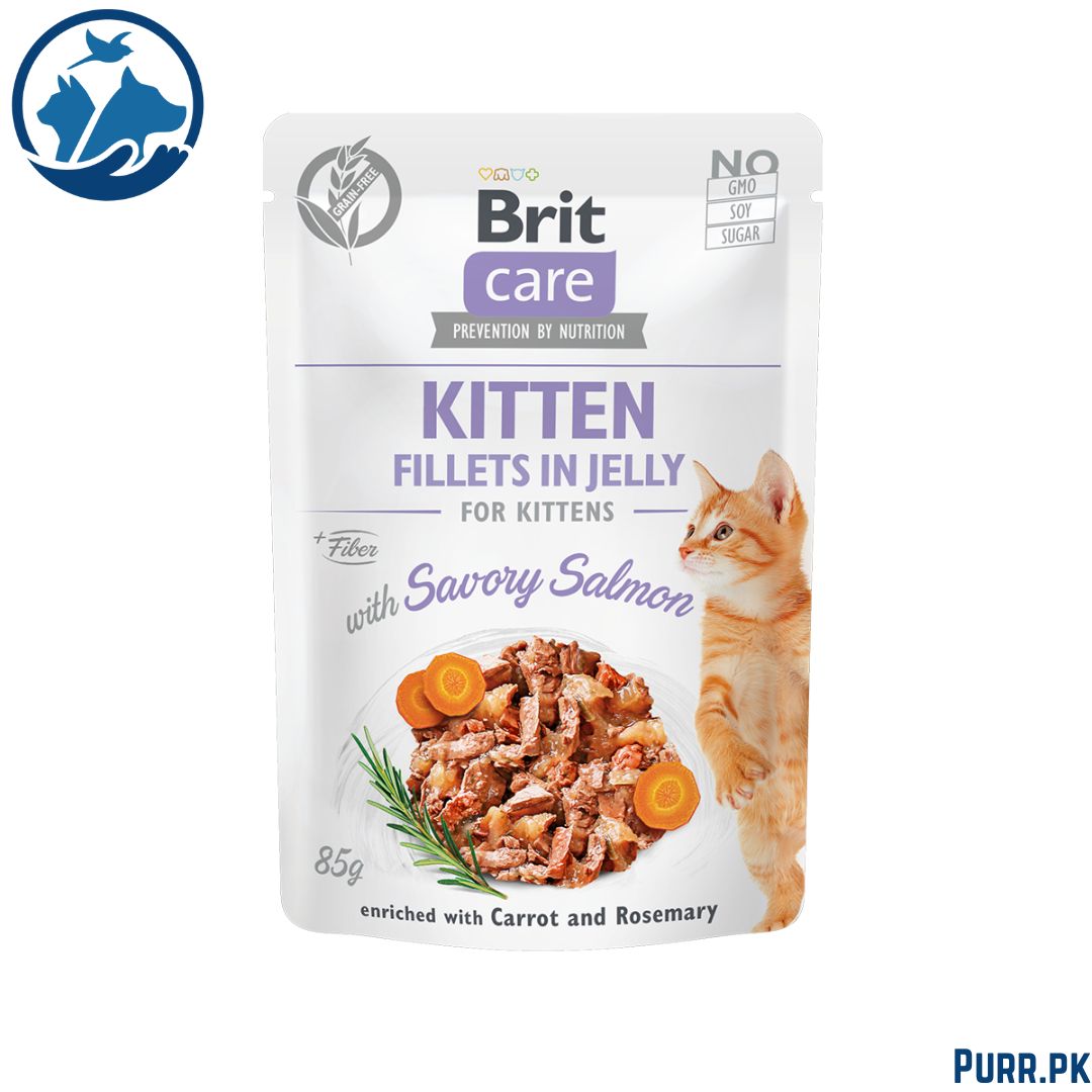 Brit Care Cat Pouch KITTEN – Savory Salmon in Jelly