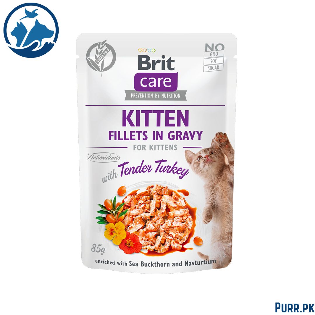 Brit Care Cat Pouch KITTEN – Tender Turkey in Gravy