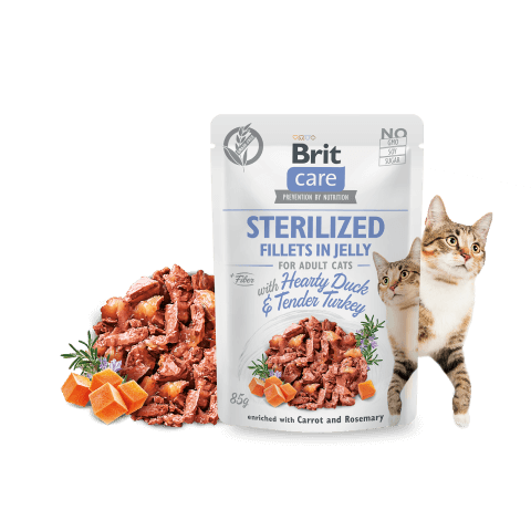 Brit Care Fillets in Jelly For Sterilised Cats-Hearty Duck & Tender Turkey (85g)