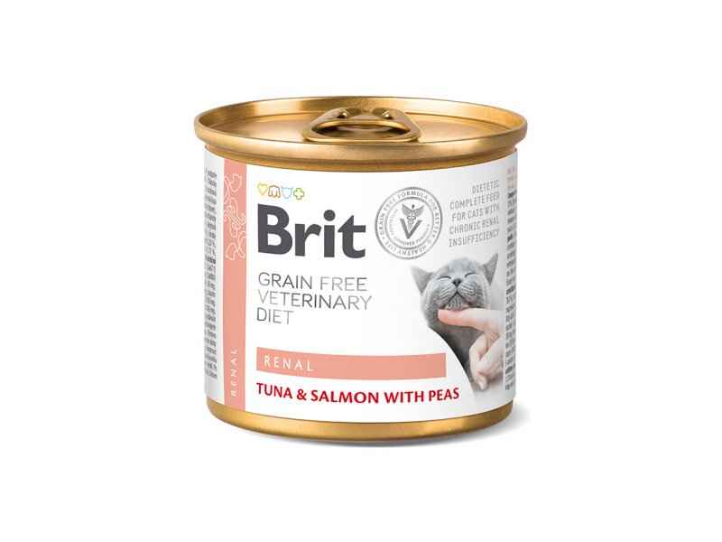 Brit Grain Free Veterinary Diet Renal Tuna And Salmon With Peas – 200 Gram