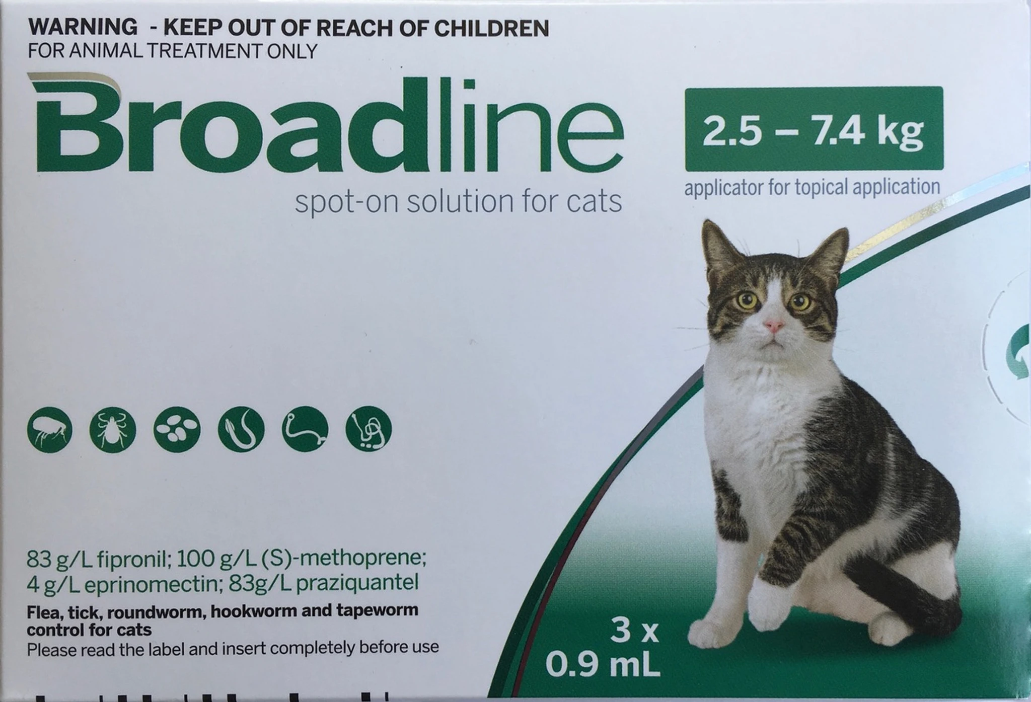Broadline Spot on Solution for Cats 2.7-7.5kg