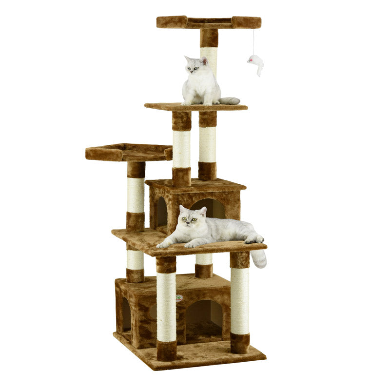 GO PETCLUB Brown Cat Condo (Size 71Wx61Lx171H)