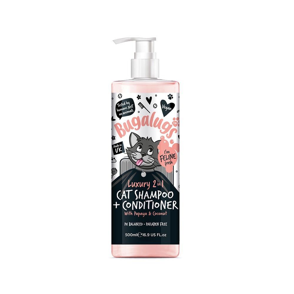 Bugalugs 2 in 1 Papaya and Coconut Shampoo and Conditioner for Cats - 500 ml
