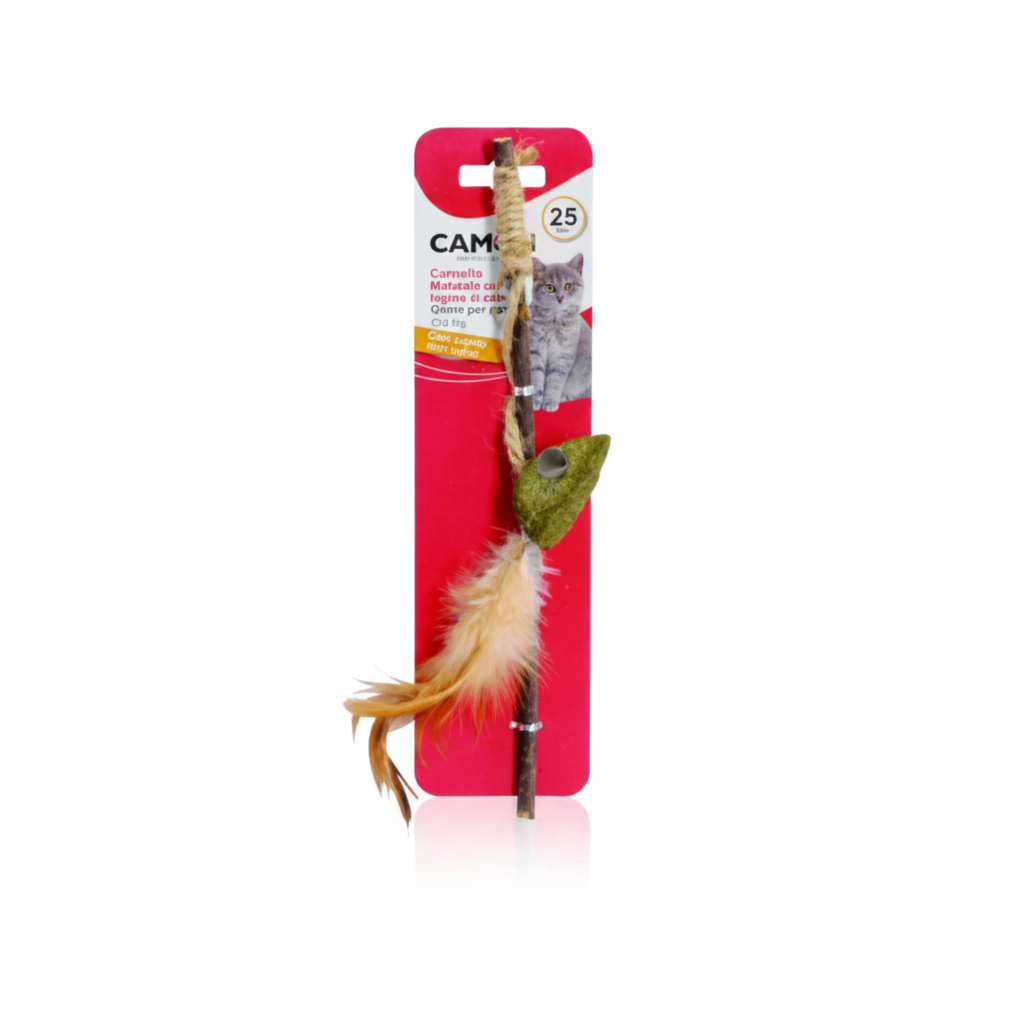 Camon Matatabi Fishing Rod 25Cm, with Catnip Mouse