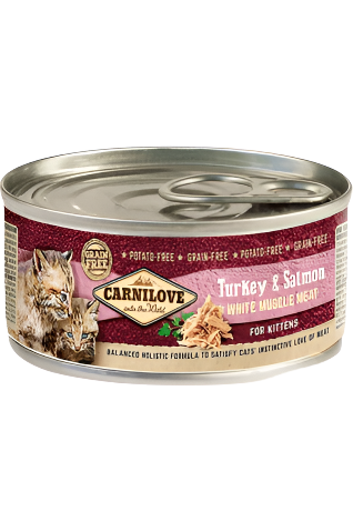 Carnilove Turkey & Salmon Kittens Wet Food Can - 6x100g