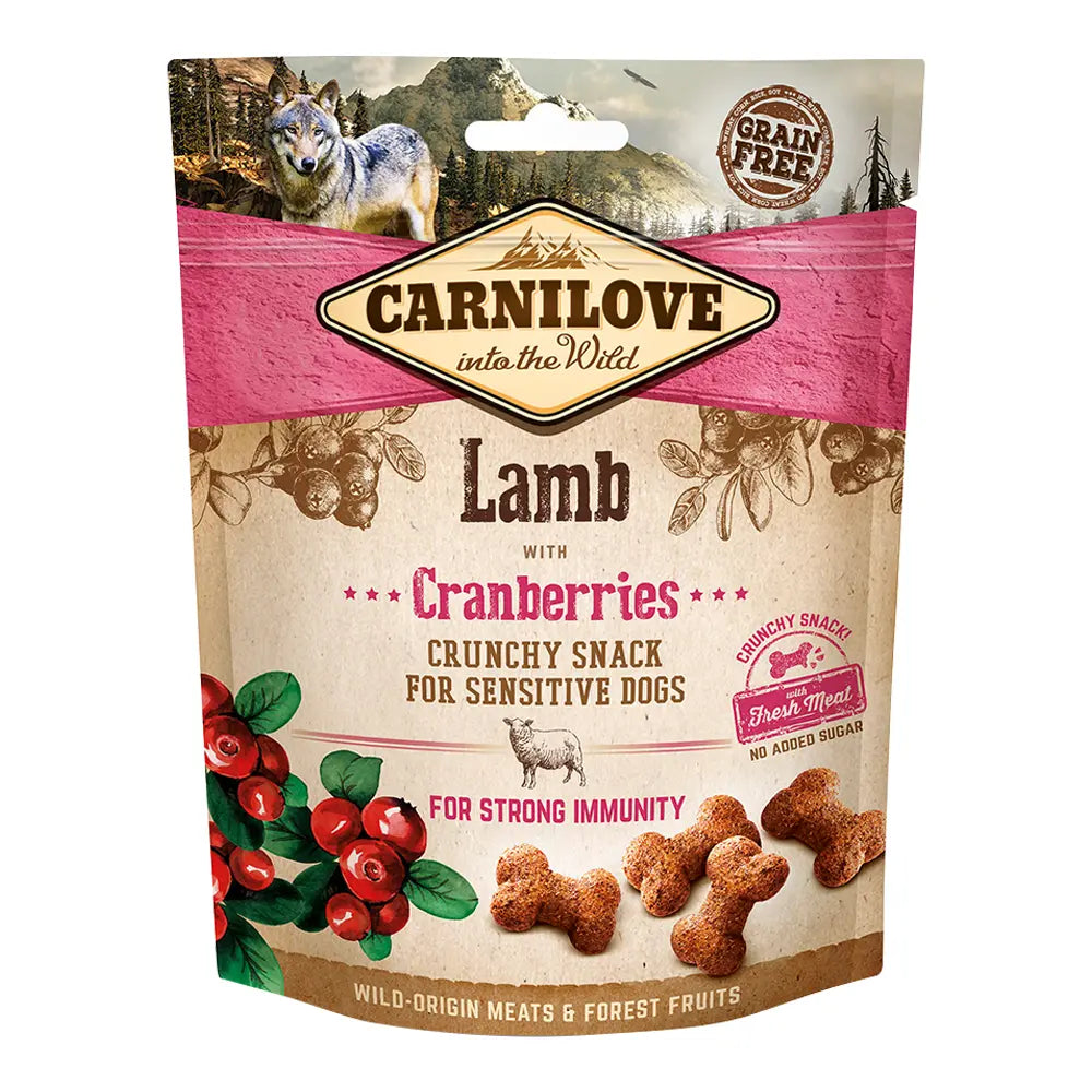 CARNILOVE LAMB WITH CRANBERRIES CRUNCHY SNACK FOR SENSITIVE DOGS 200G