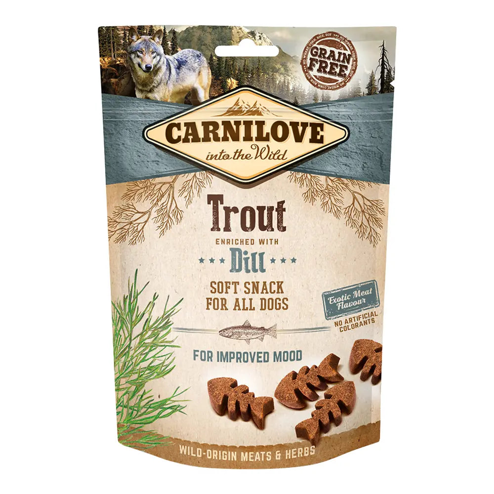 CARNILOVE TROUT ENRICHED WITH DILL SOFT SNACK FOR DOGS 200G