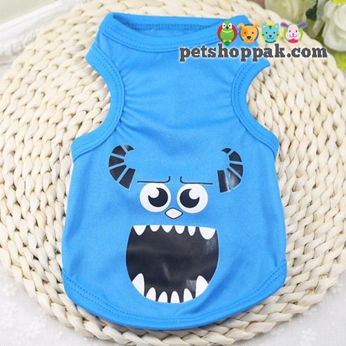 Blue Monster Face Shirt for Pets