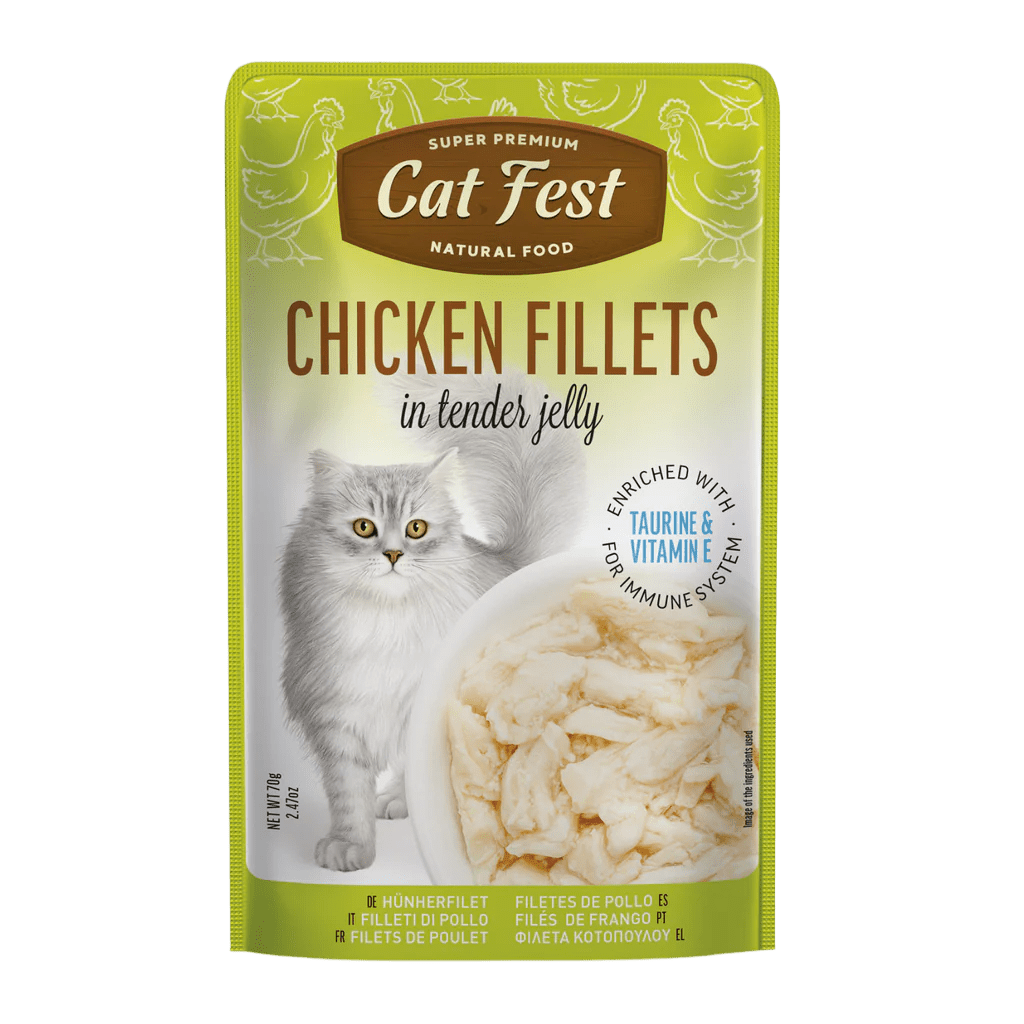 Cat Fest Chicken Fillets In Tender Jelly For Cats - 12x70g