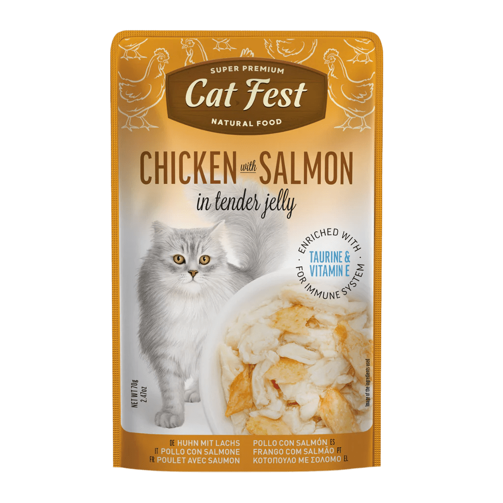 Cat Fest Chicken With Salmon In Tender Jelly For Cats - 12x70g