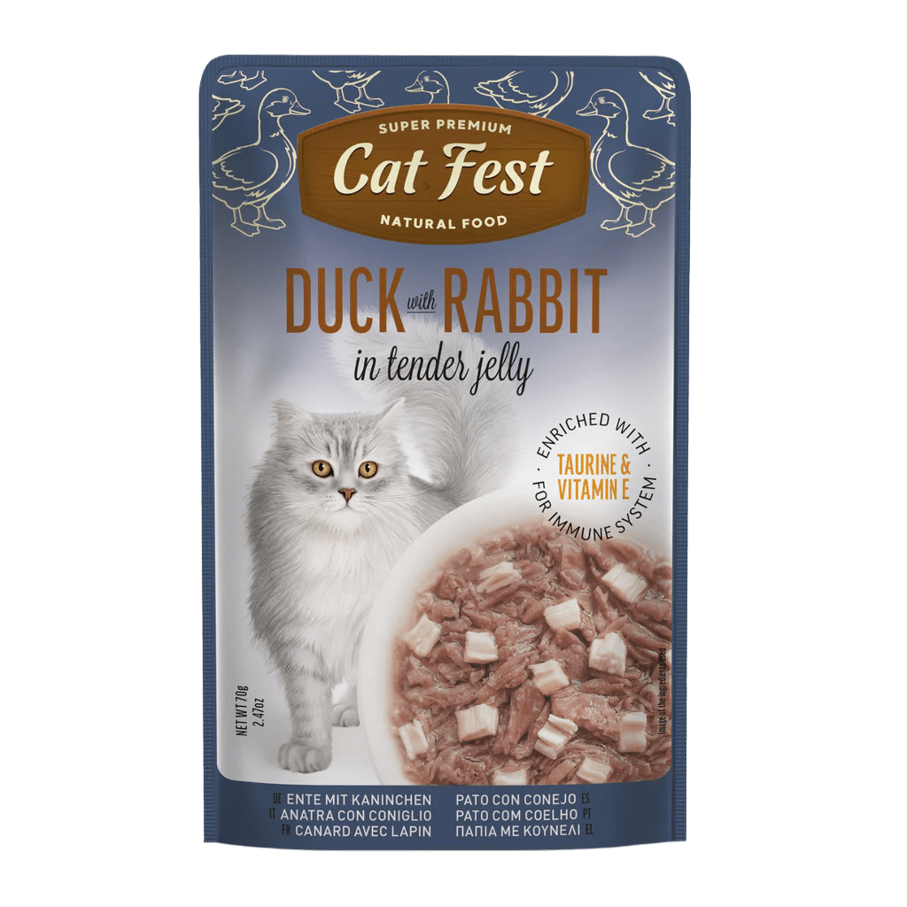 Cat Fest Duck With Rabbit In Tender Jelly For Cats - 12x70g