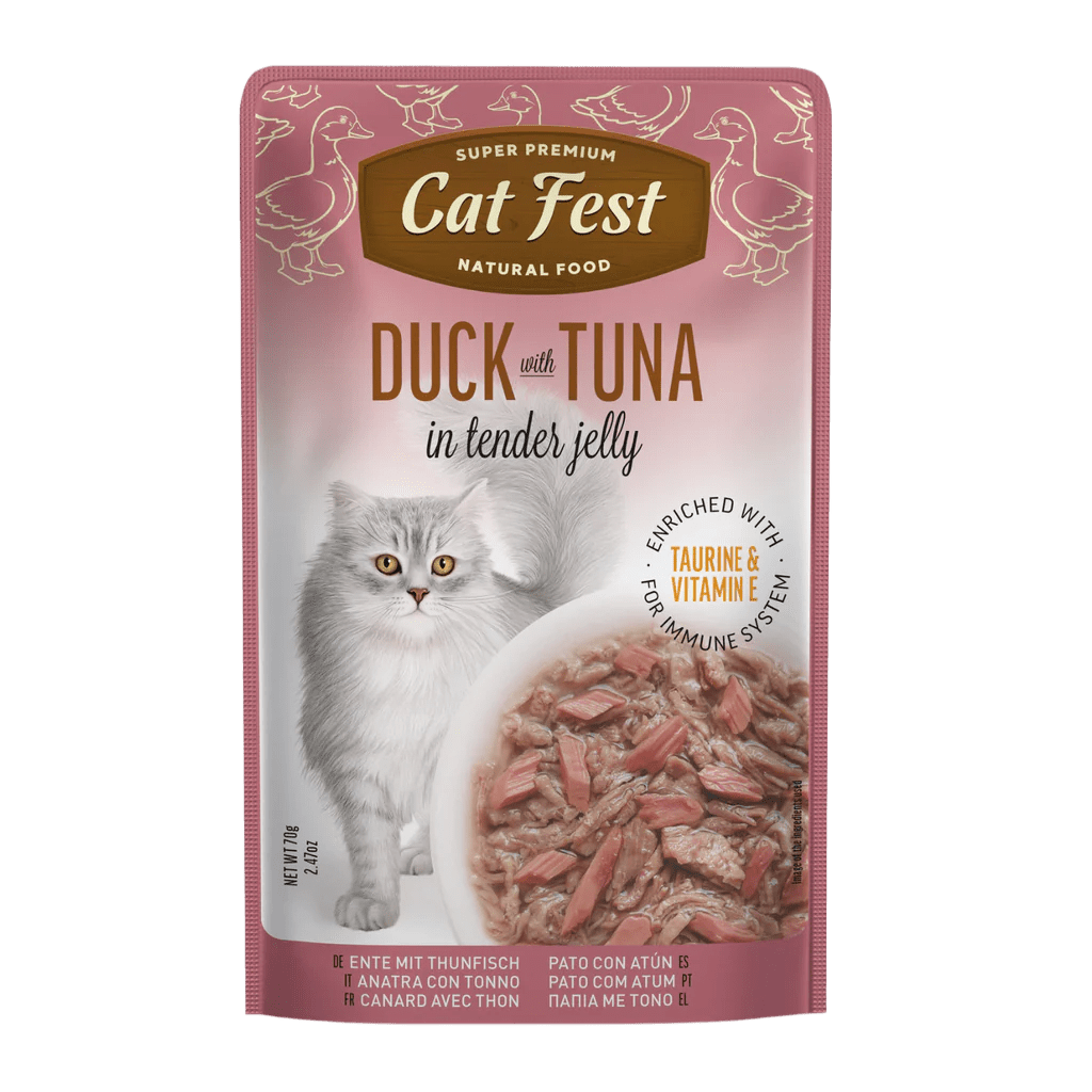 Cat Fest Duck With Tuna In Tender Jelly For Cats - 12x70g
