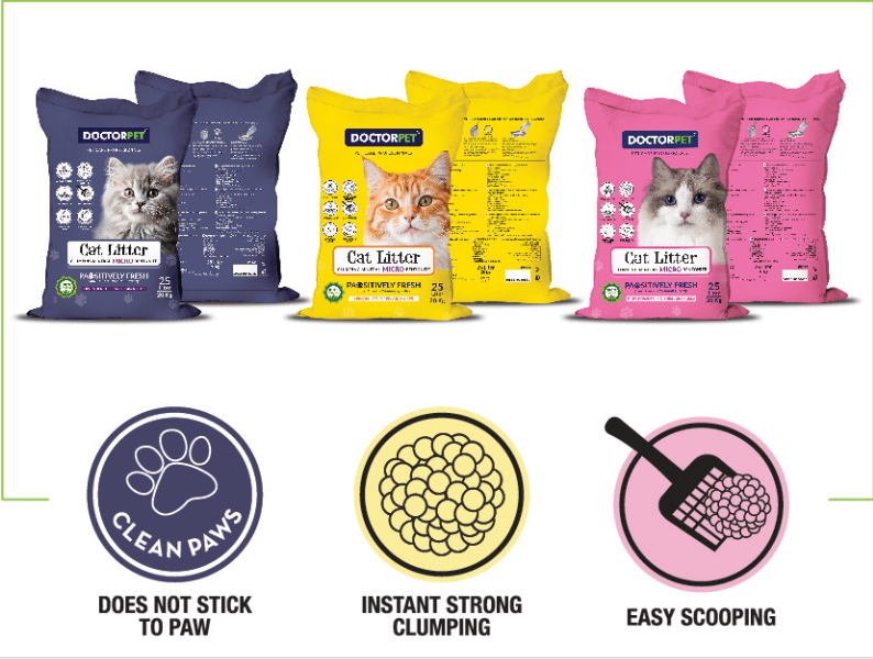 Cat Litter Super Clumping MICRO BENTONITE Lavander 25L