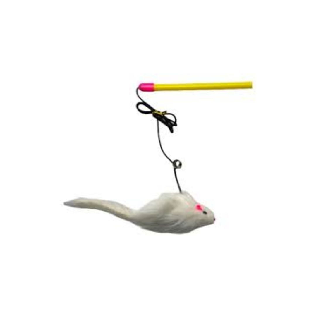 Cat Playing Stick With Mouse