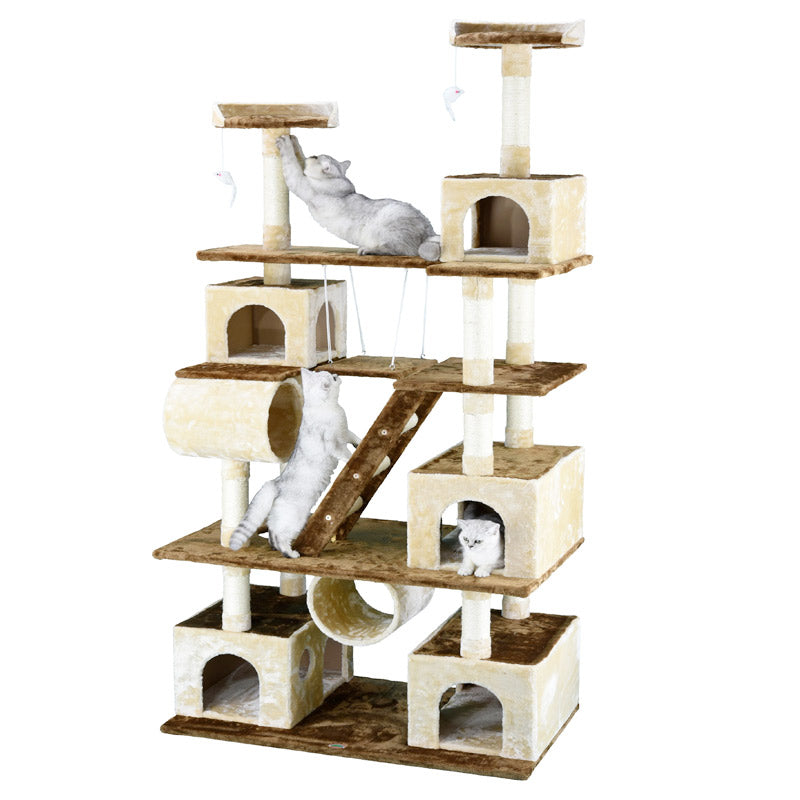 GO PETCLUB Cat Tree Climber with Swing 87″