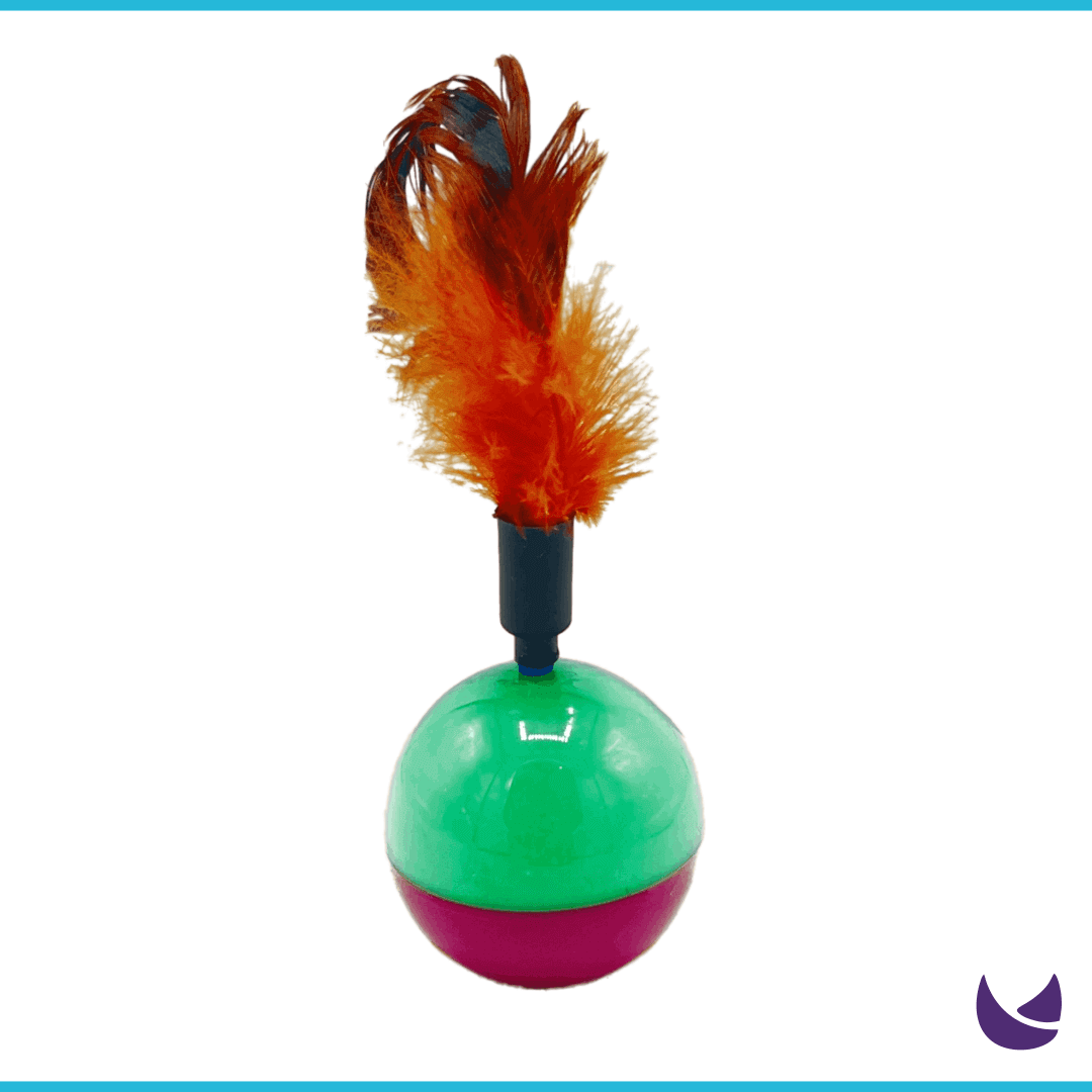 Tumbler Ball Cat Toy with Feather