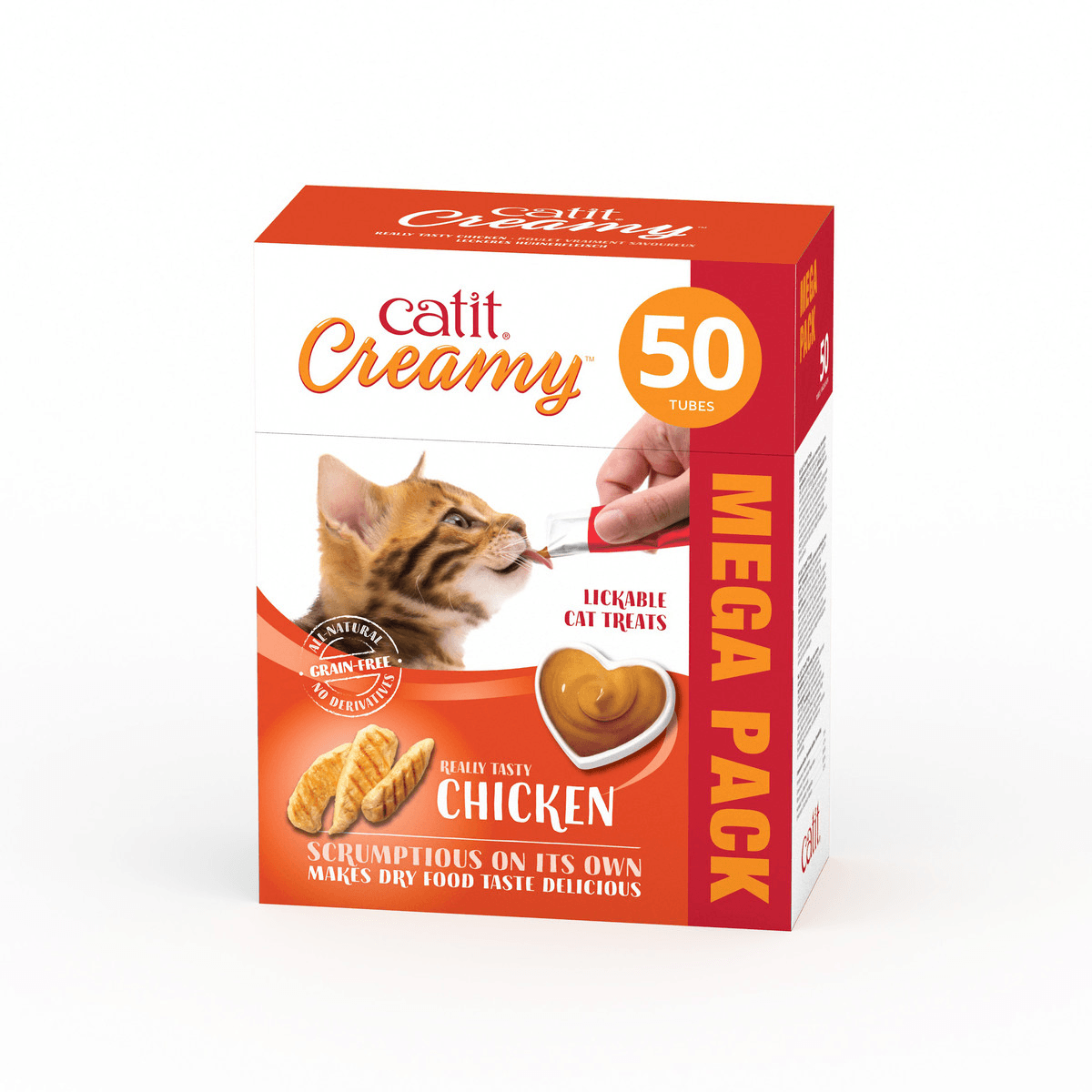Catit Creamy Treats Mega Pack Chicken - 50 Tubes/box