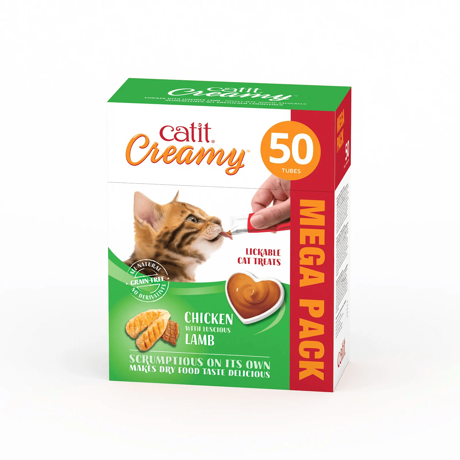 Catit Creamy Treats Mega Pack Chicken With Lamb - 50 Tubes/box