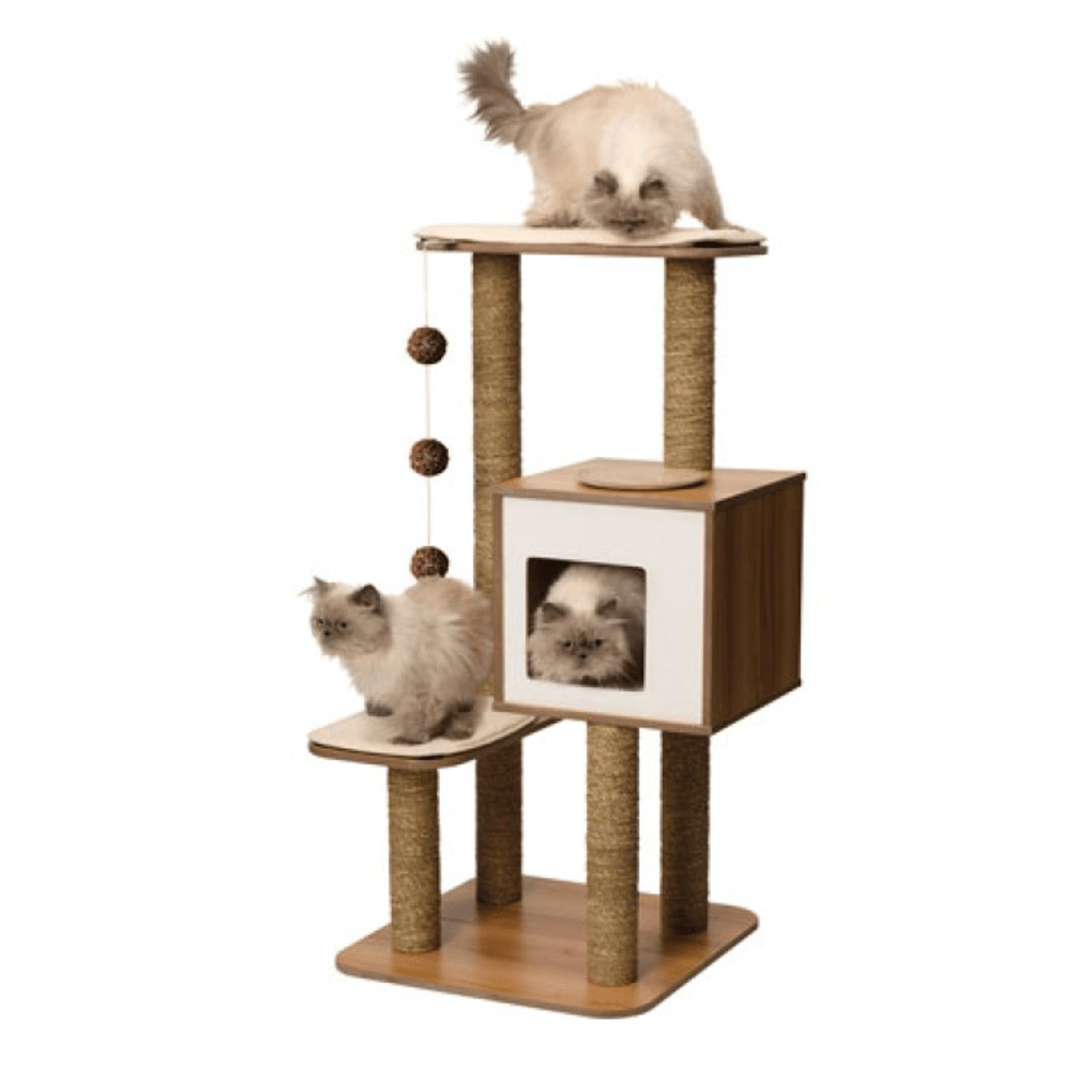 CATIT Vesper Cat Tree V- High Base Walnut