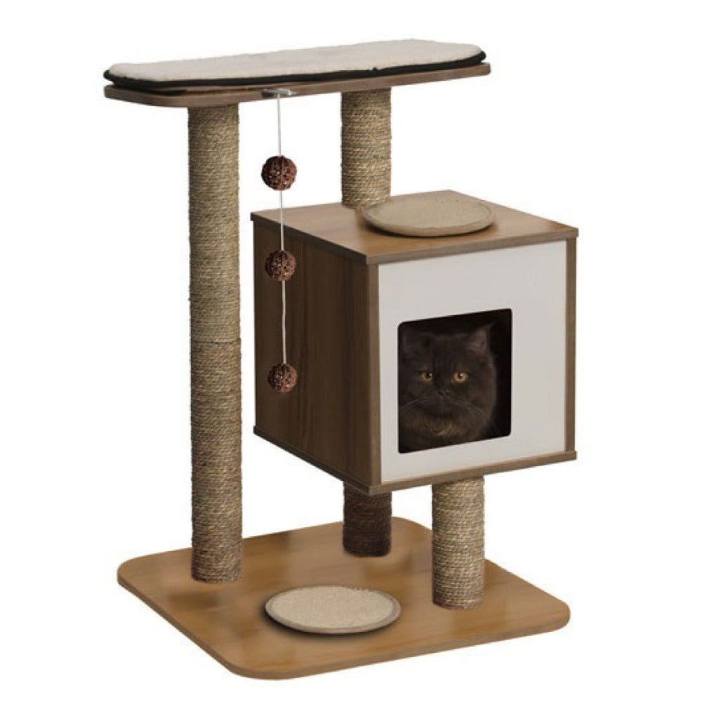 CATIT Vesper Cat Tree V-Base Walnut