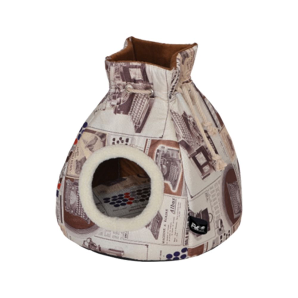 Catry Vintage Tent House Cat Bed - 45 x 45 cm