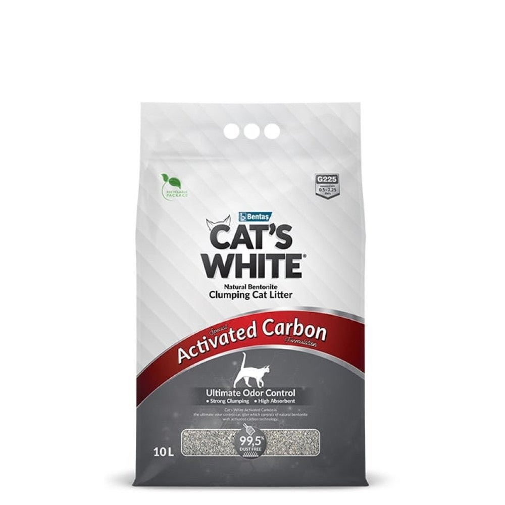 Cats White Activated Carbon Clumping Cat Litter -10L